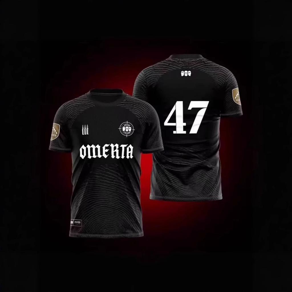 Nuova maglia da calcio Omerta tedesca, maglia da allenamento da uomo stampata, maglietta sportiva traspirante con scollo a girocollo