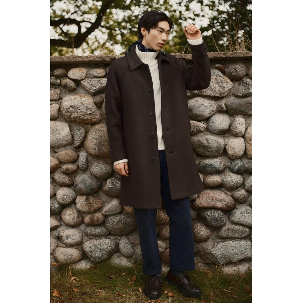 

Пальто-бушлат из смеси шерсти HM Regular Fit Brown S