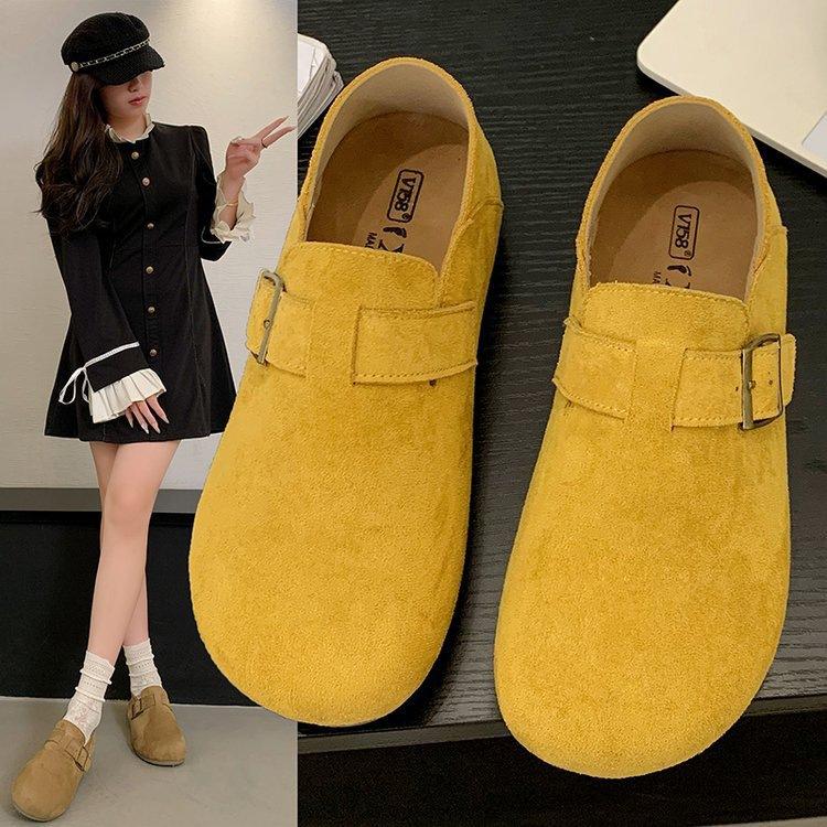 Thick-soled Women's Autumn New One-pedal Soft-soled Comfortable and Versatile Casual Doudou Shoes Retro Single Shoes