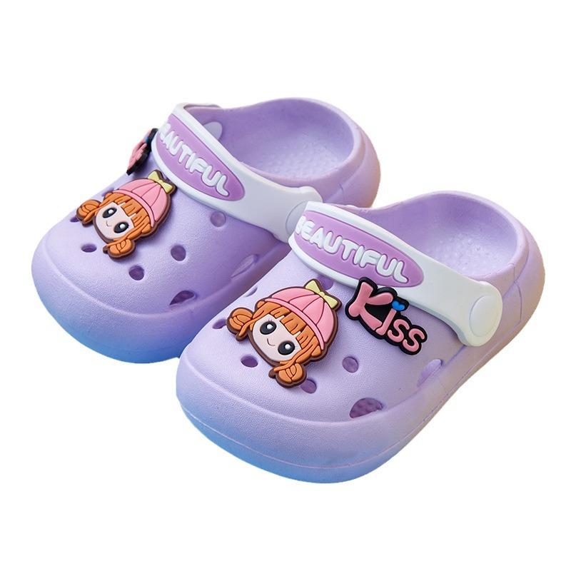 Summer children's non-slip clogs, baby slippers for girls, cartoon design, suitable for outdoor wear, for toddlers and little princesses