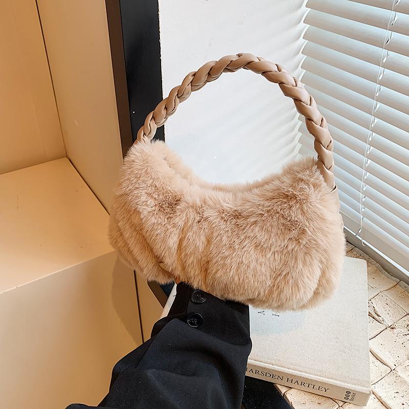 

Сумка-плюшевая с закрученной косой для подмышек, симпатичная, простая, нишевая, с высоким уровнем чувства большой емкости с девушкой