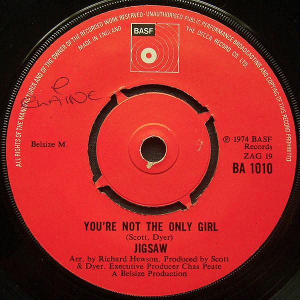 7inch Record JIGSAW - You're Not The Only Girl BA1010 BASF 1974 UK Pop Used