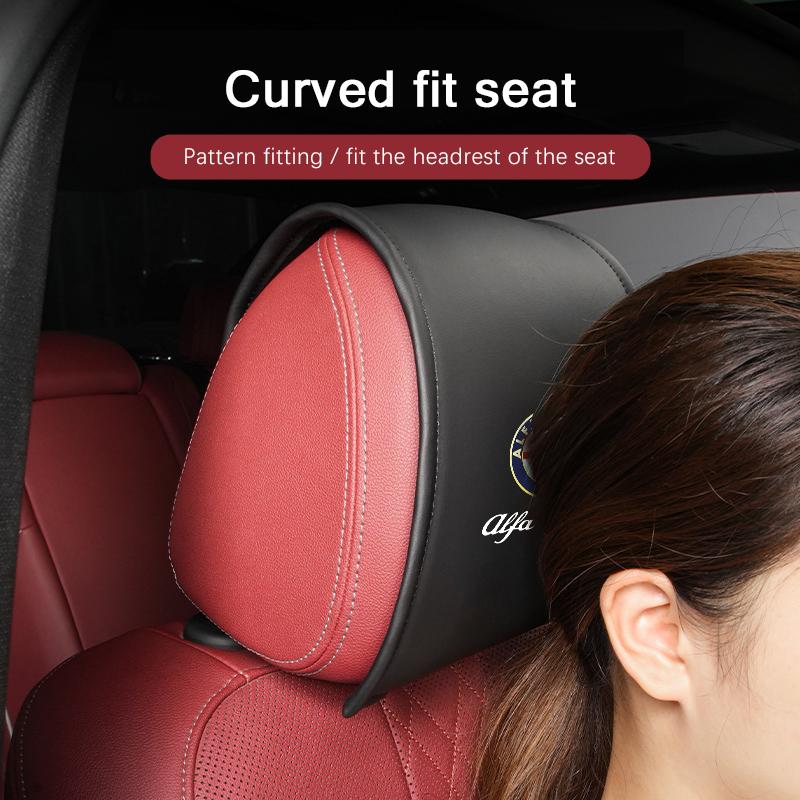Car Seat Pillow Cover Auto Headrest Protective Shell For Alfa Romeo Giulietta Mito 159 Giulia Stelvio 156 147 Tonale Brera Disco