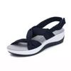 Summer Wedge Heel Bohemian Velcro Fish Mouth Muffin Cross Kink Women's Sandals