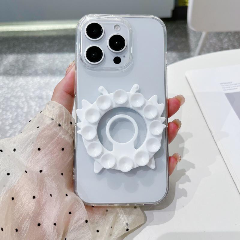 Silicone Suction Phone Stand: Anti-Slip, Magnetic, Finger Ring Holder for Desktops