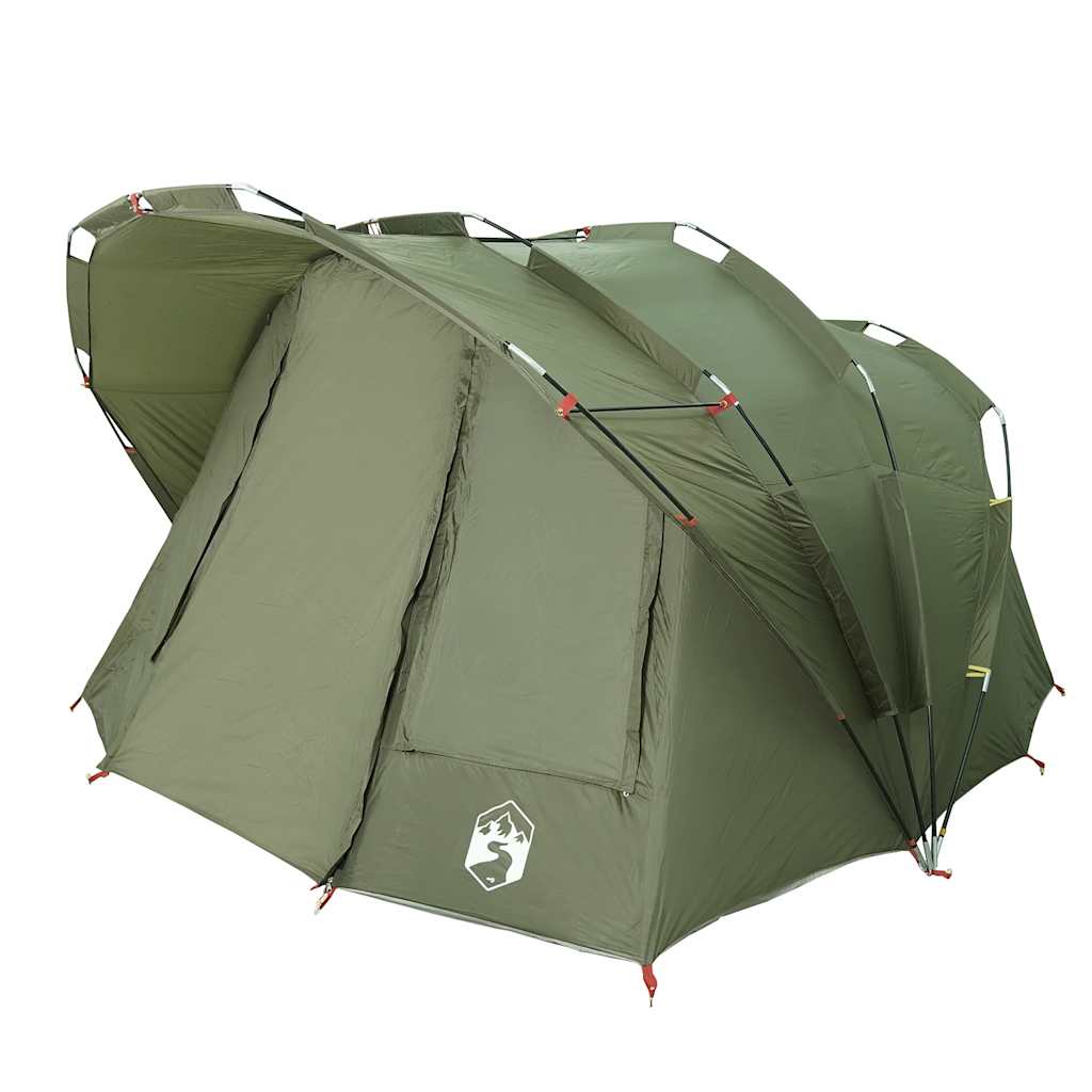 Vidaxl Fishing Tent, 5-Person, Olive, Waterproof