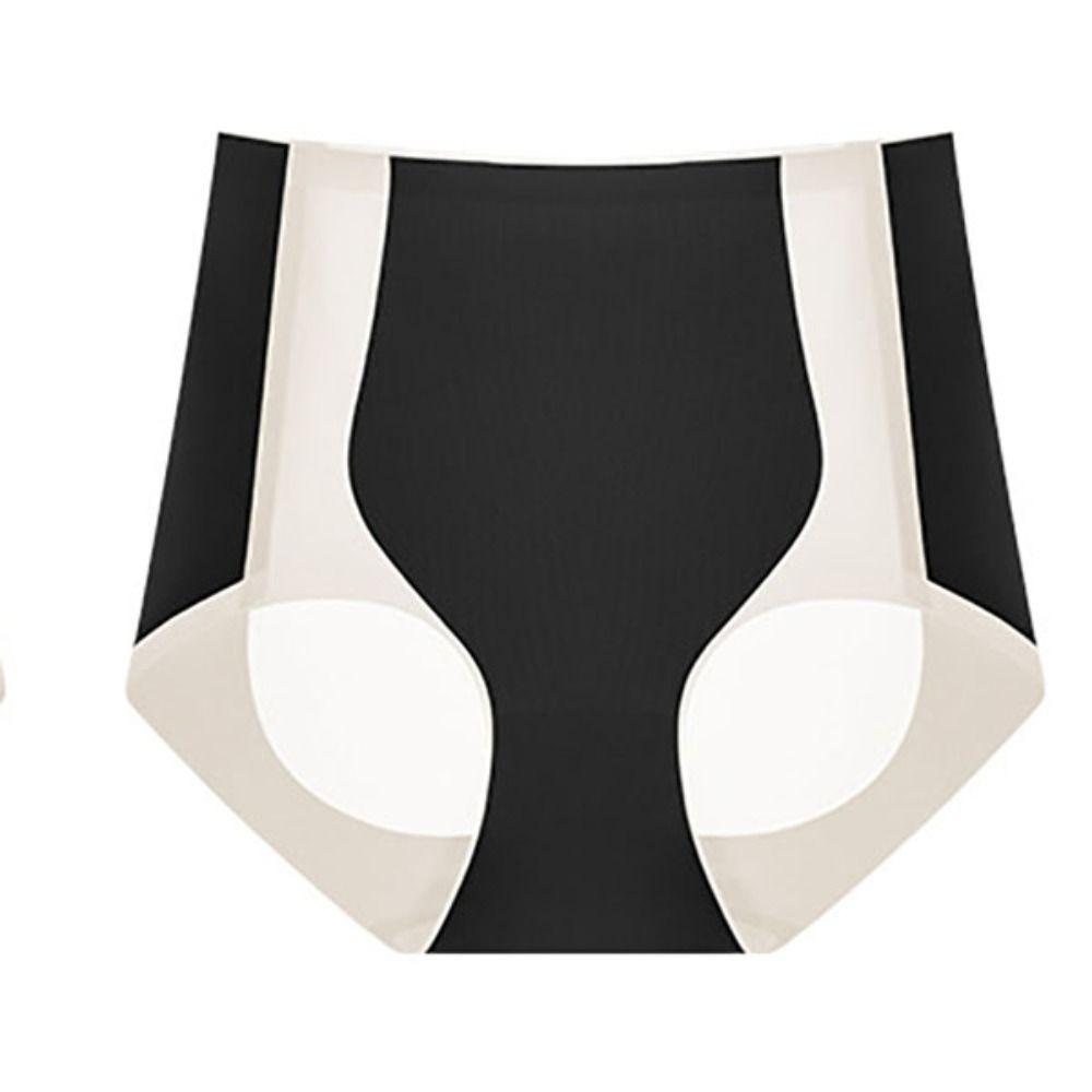 

Thin Slim Seamless Underwear Patchwork Hip Lift Shaper Briefs Ice Silk High Waist Panties Lady L чёрный