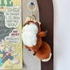 Cute Sesame Fox Squeaky Plush Doll Stuffed Animal Toys Keychain Backpack Pendants Bag Hanging Ornaments Couple Accessories Gifts
