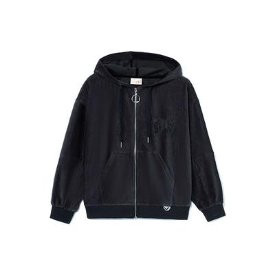 Li Ning Bad Five Sports Basketball Series Casual Loose Hooded Jacket Women Jackets Black AWDR984-1