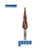 Cobalt Step Drill Bit, M35/Co Stainless Steel Hole Opener, Industrial Grade Hex Shank Cone.