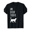 Un Deux Trois Katze Französisch Zählen Lehrer Geschenk Grafik T-Shirt Lässiges Rundhals-T-Shirt - Herren Sommer Baumwolle Grafik-T-Shirt