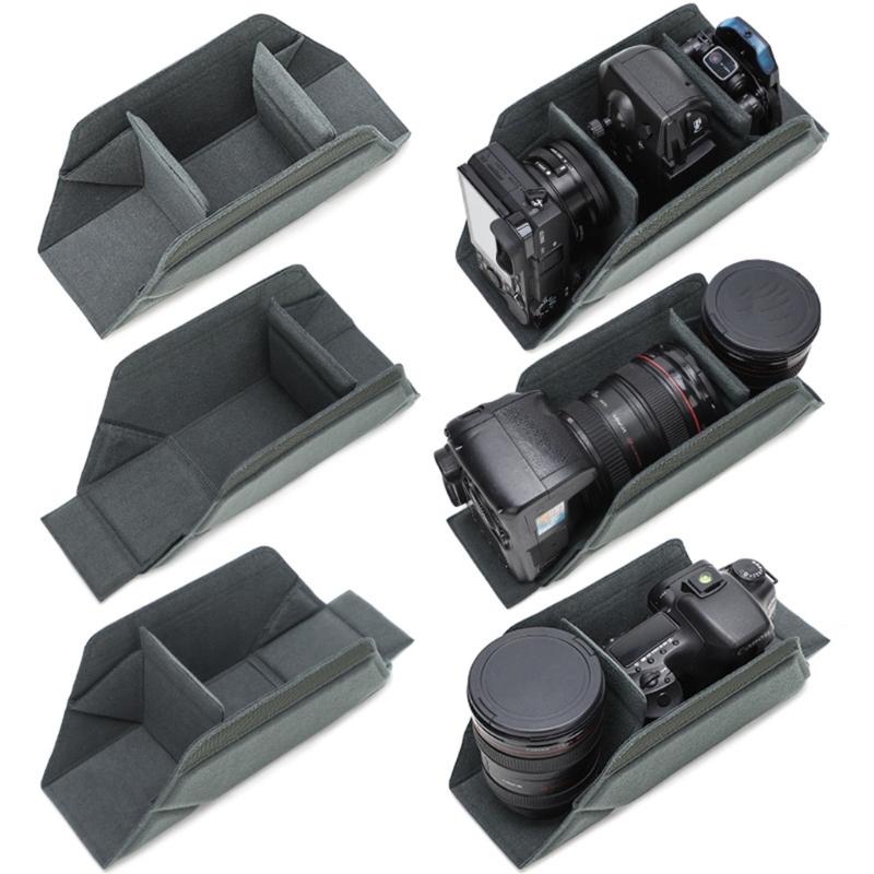 Adjustable Interior Camera Organizer Cube Soft Lining Collapsible Structure Anti Shock Protection for SLR Gear