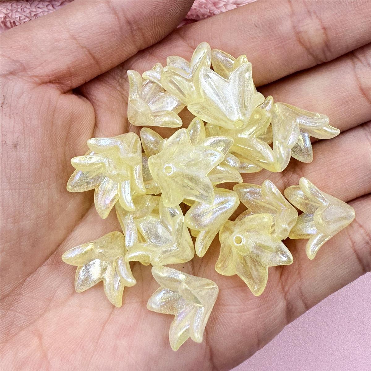 

20 шт. 16*11,5 мм акриловые макаронные цветочные бусины «сделай сам», заколка из бисера, украшение, аксессуар, материал жёлтый