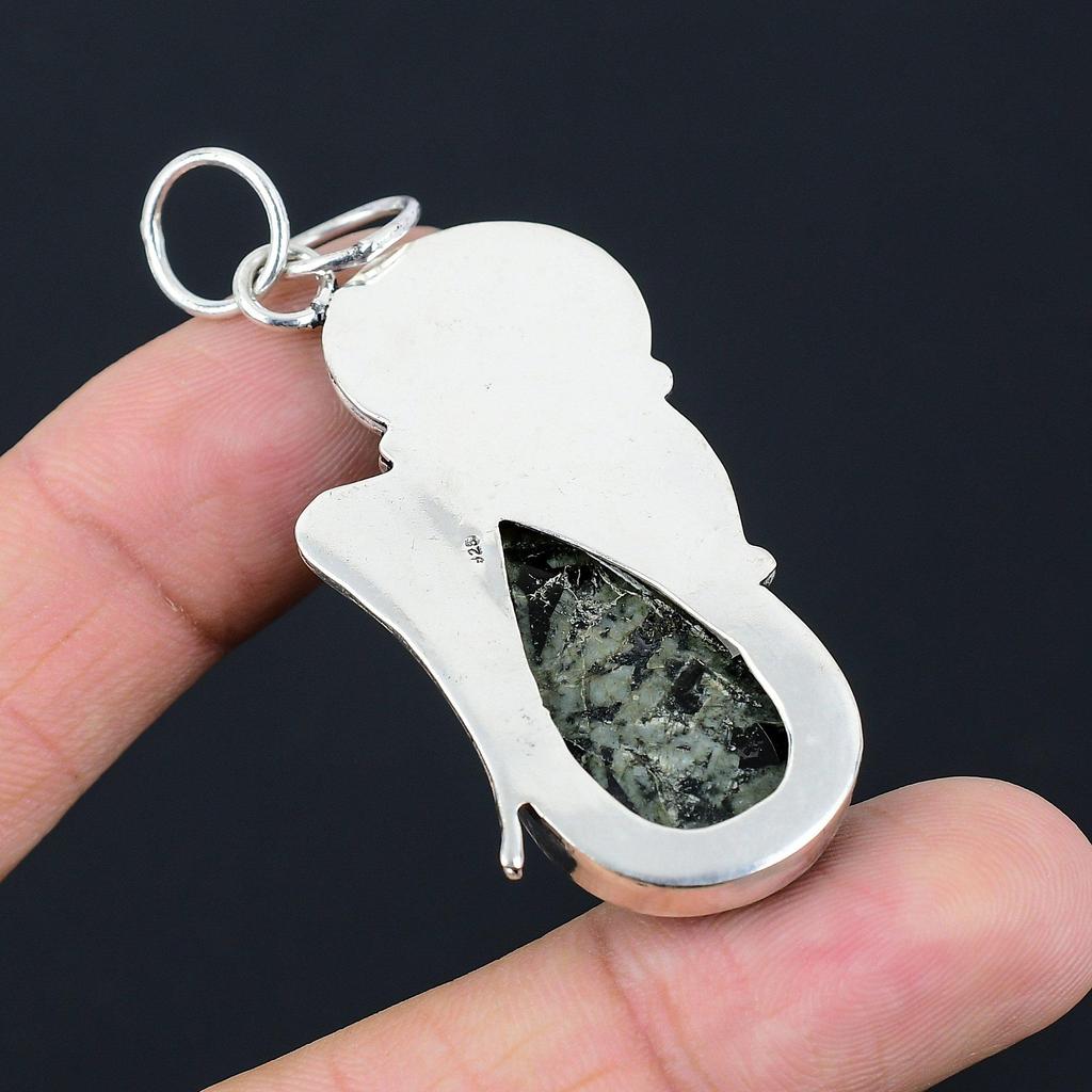 Anniversary Gift For Her Natural Stargalaxy Gemstone Pendant 925 Sterling Silver
