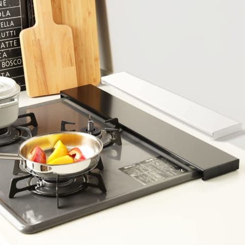 CICADA Smart Flat Stove Exhaust Vent Cover, Slim, for Tsubame-Sanjo Stoves (60cm, Black Steel)