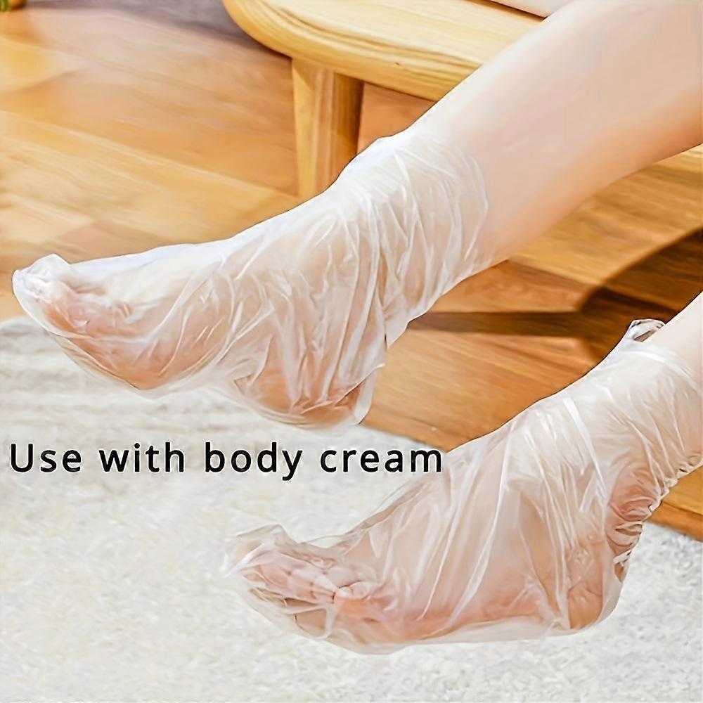 100pcs Transparent PE Foot Bags - Disposable Detox SPA Covers, Infection Prevention Moisturizing Sleeves for Foot & Hand Care