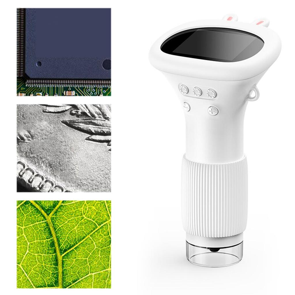 2in Screen Handheld Microscope 2MP 100 to 1000X Zoom Real Time HD Imaging Portable Microscope with 8 LEDs