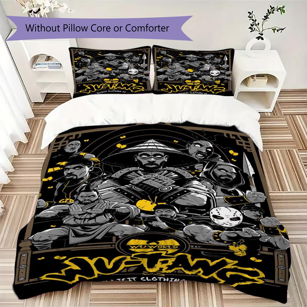 WU TANG Pattern Bedding uilt Set uilt Cover Pillowcase Home Decoration Birthday Gift (1 * duvet cover + 2 * pillowcase  without core)102
