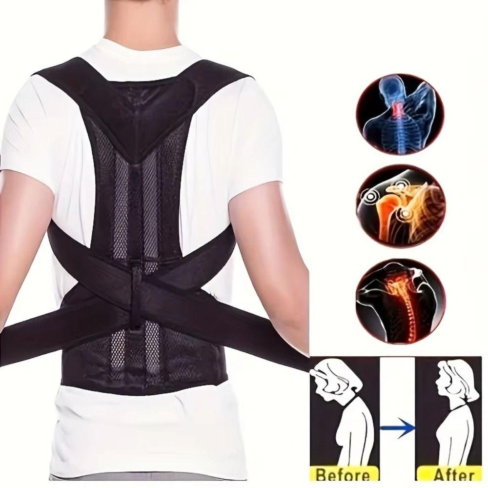 Black Back Posture Brace 5 Size Back Trainer Unisex Posture Corrector  Home Use