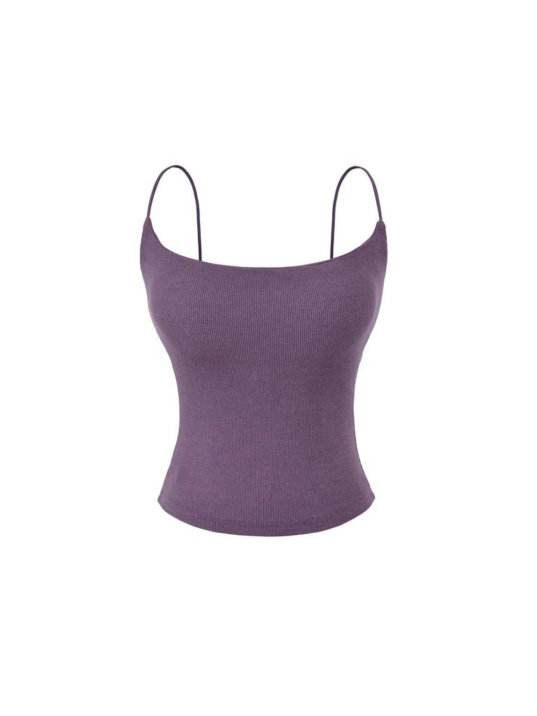 Women's Elastic Band Camisole: Sleeveless, Slim-Fit Vest with Built-In Padding for Summer
