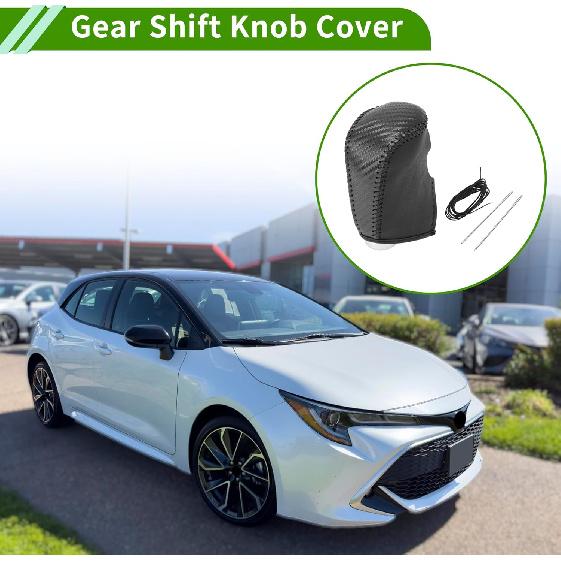

Gear Shift Knob Cover for Nissan Altima 2013-2018 Anti-Slip Black Carbon Fiber Black Faux Leather 1 Pc