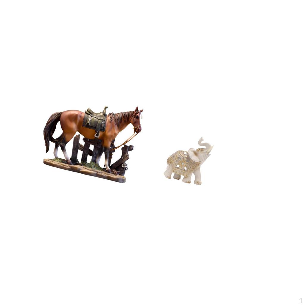 Majestic Resin Animal Figurine Sculpture Collection for Home Office Decor Featuring Horse And