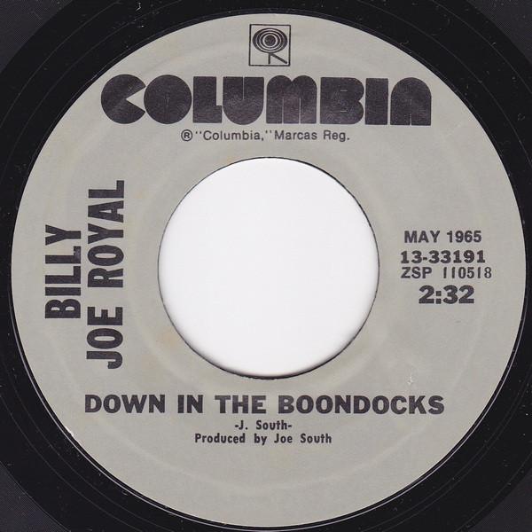 

7inch Record BILLY JOE ROYAL - Down In The Boondocks / Cherry Hill 1333191 Columbia 1972 US Pop Used