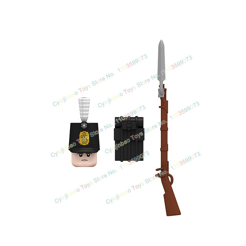 Napoleonische Kriege Britische Französische Füsiliere Dragoner Bausteine Actionfiguren Zubehör Kopf Waffe Kinderspielzeug N001-048