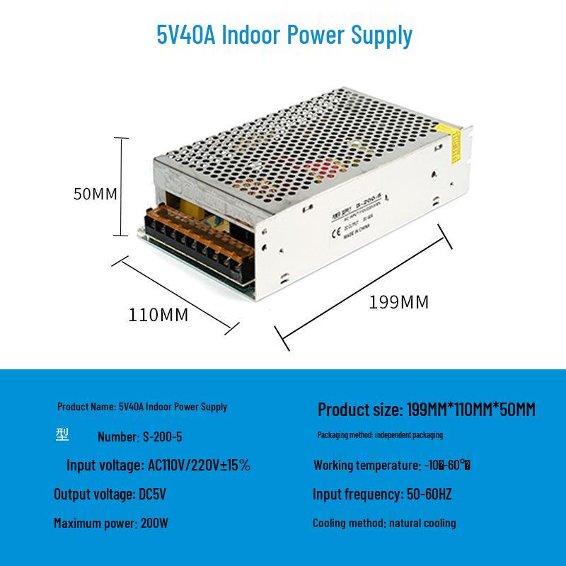 220V To 12V/24V/5V DC Power Supply for LED Strip Lights - 5A/10A/30A, 60W Transformer