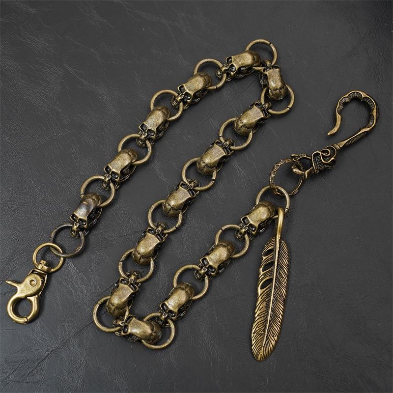 Men's Skull Alloy Pant Chain - Antique Bronze Hip Hop Accessory