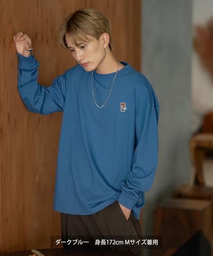 [IMPROVES] [SIDEWAYSTANCE] Long Sleeve Skater Bear Embroidered T-Shirt