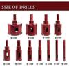 Diamond Hole Saw Set, Diamond Core Bit for Tile/Glass/Marble (6mm-50mm 11 Pieces)