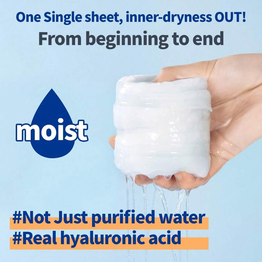 WELLAGE Real Hyaluronic Blue Toner Pad 210ml(70pc) – Korean Skincare Zero Pore Facial Pads 70 Sheets, Hyaluronic Water Jojoba