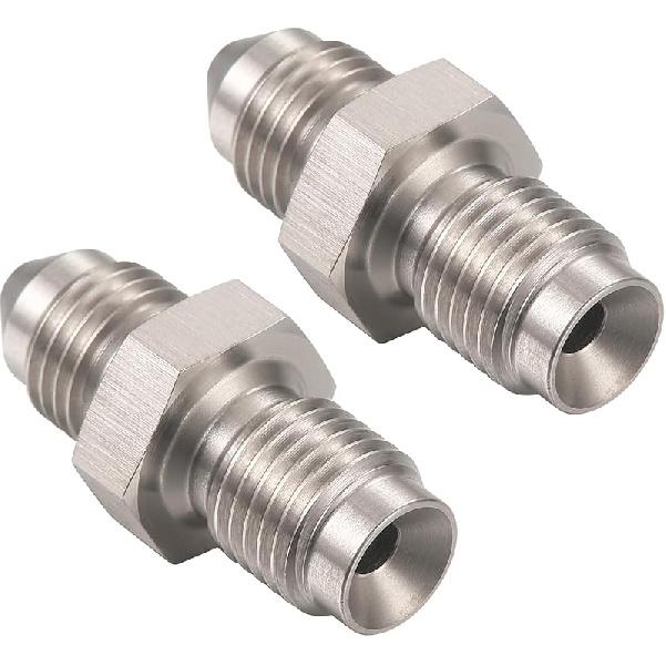 3AN Male to 3/8-24 Male Inverted Flare Stainless Steel Brake Adapter Fitting Connector 2PCS
