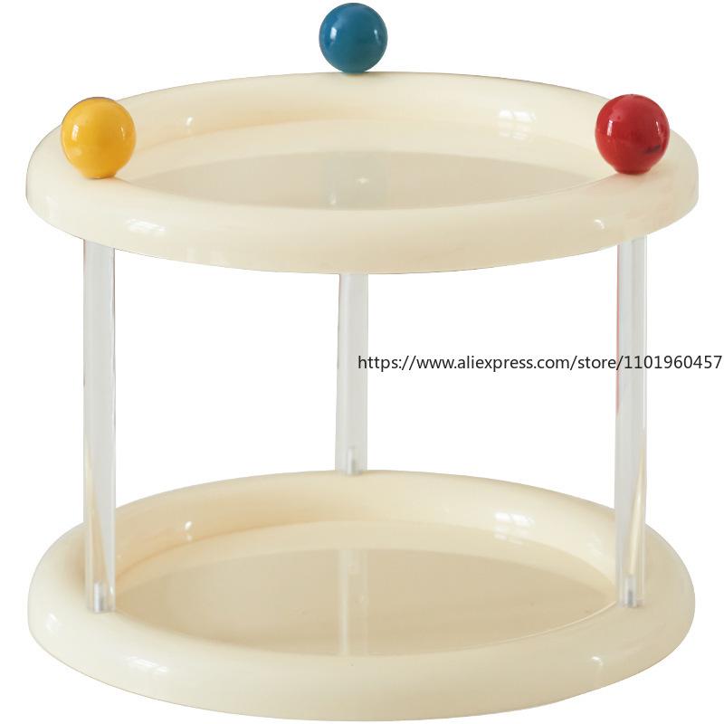 Dopamine Colored Round Small Item Storage Rack Multi-Layer For Office Desk Double Layer Cup Storage Rack