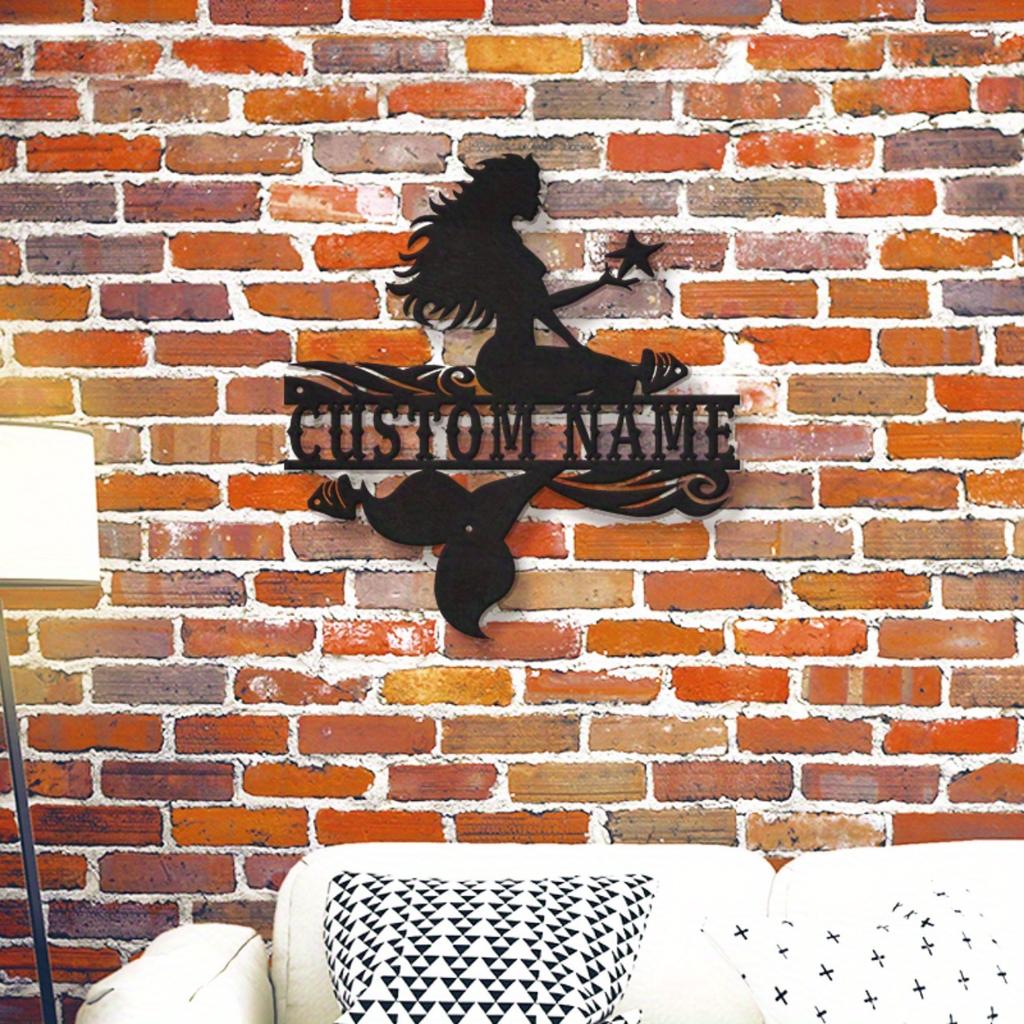 Personalized Mermaid Metal Wall Art Custom Decor Unique Hanging Accent