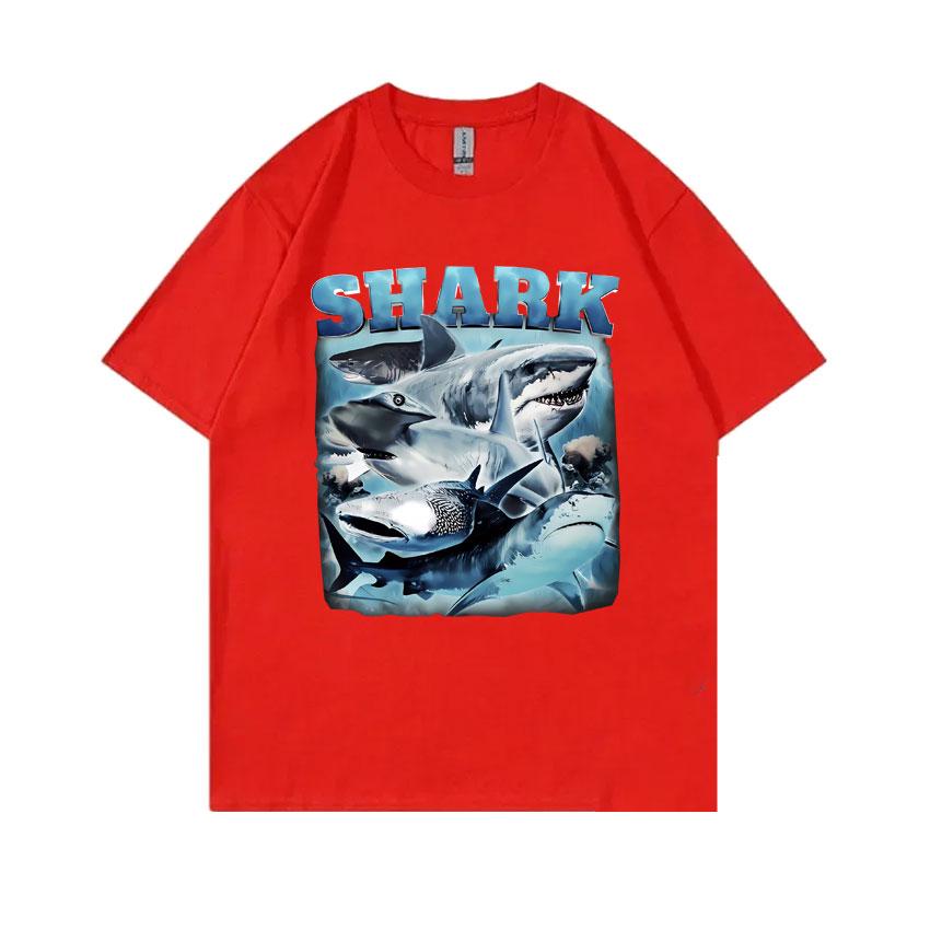

Vintage Shark Graphic Print Tshirt Unisex Women Hip Hop Fashion Oversized T Shirts Unisexs Casual 100 Cotton Short Sleeve Tshirt S
