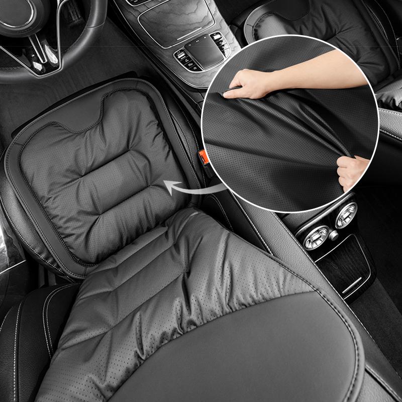 SEAMETAL Soft PU Leather Car Front Seat Cover Non-slip Velvet Front Rear Seat Cushion for All-Season 1pc
