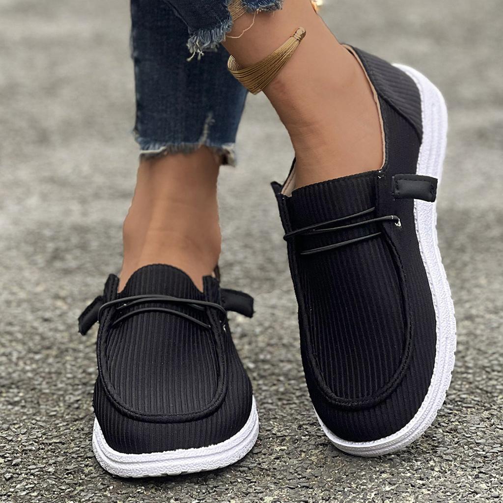 Women's Spring and Autumn Flat Bottom Casual Plus Size Single Shoes Low-top Loafers