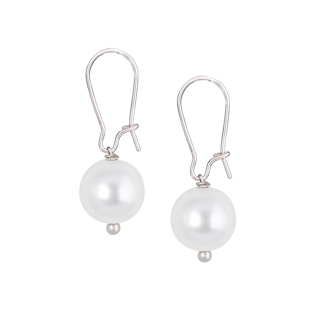 Klassisch-stilvolles, trendiges, versilbertes Designer-Anhänger-Set mit japanischen Perlen, Tropfenohrringen und Kette für Damen und Mädchen, Büro- und Freizeitkleidung