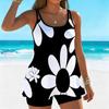 Women's Swimwear Tankini 2 Piece Swimsuit Colorful Flowers  Plant Print Vacation Bathing Suits