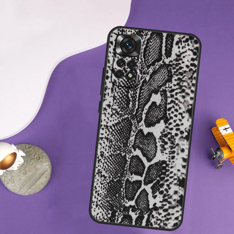 Snake Skin Case For Xiaomi Redmi Note 13 Pro 14 12 9 10 11 Pro 10S 11S 12S Redmi 14C 13C 10C 12C Cover