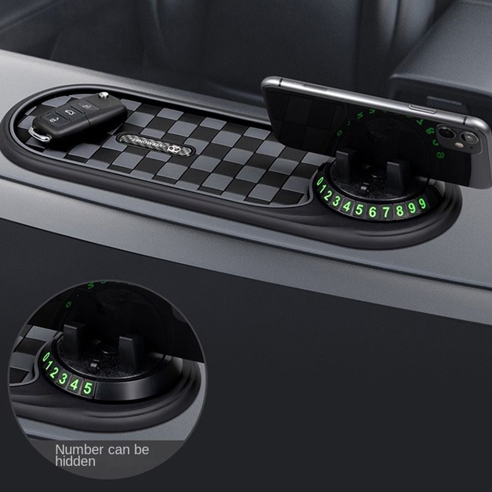 Rotatable Car Dashboard Phone Holder Anti Slip Anti Slip Phone Pad Parking Number Plate  Interior