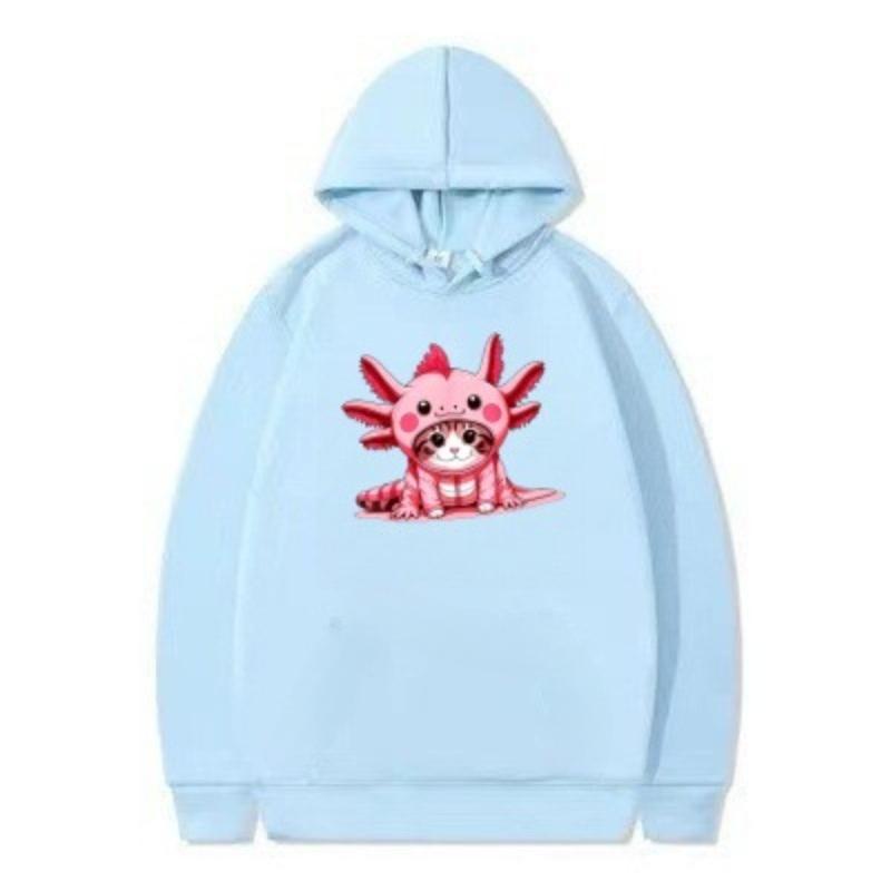 Salamander Niedlicher Lässiger Hoodie Cartoon-Muster Bedruckt Winter Modisch Bequem Kinder-Hoodie