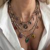 Sweet and Cool Style Multi Layer Necklace Set Heart Charm Geometric Chains Ideal for Office Dating Outfits