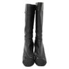 CHANEL [Excellent Condition] G36438 CC Logos Leather Heel Long Boots/ shoes 36 1/2 blackUsed