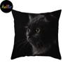 Kids Cartoon Cat Print Cus on Cover Funny Picture Sofa Pillowcase Suitable for Black Cat Cafe Decor Pillowcase