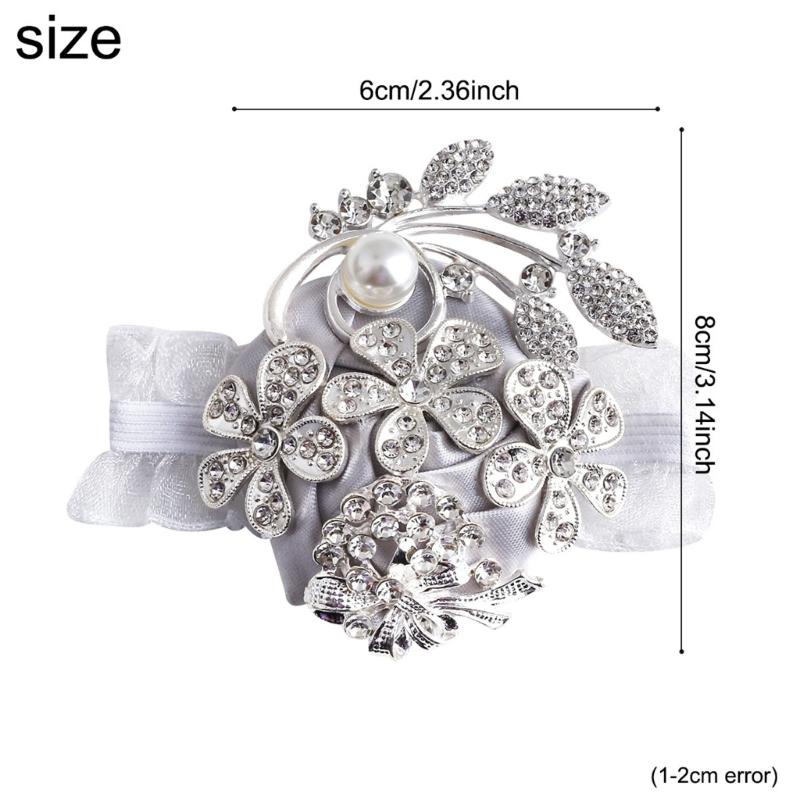 Elegant Pearls And Ribbon Wrist Flowers For Wedding Party Bridesmaids Groomsmen Bridal Showers Accessories