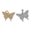 Elegant Two-Tone Butterfly Pendant with Full Diamond Design - Gold & Silver Clavicle Chain Accessories