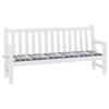 Garden Bench Cushion Gray Checkered Pattern 200 X 50 X 4 Cm Oxford Fabric